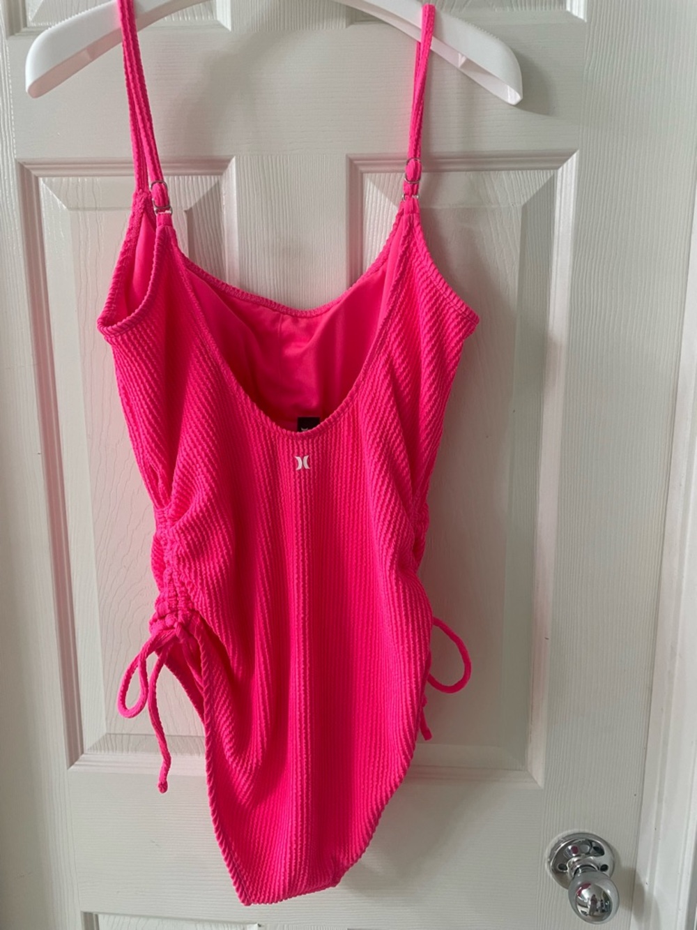 Hurley Hot Pink Ribbed One-Piece Swimsuit - Picture 2 of 4